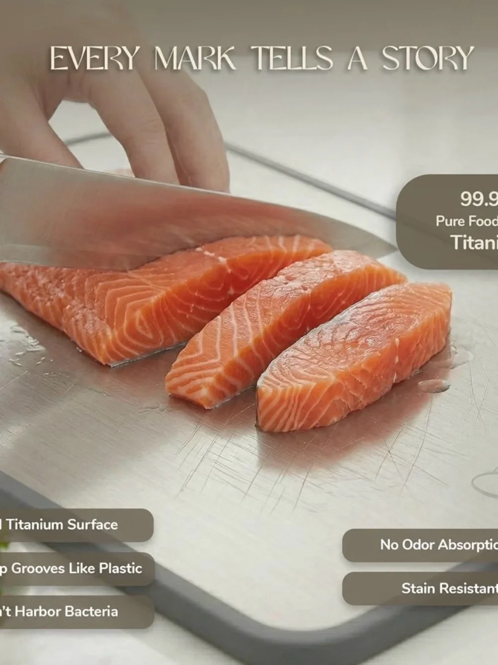 Titanium Cutting Board Double-Sided 2-in-1 (99.9% Titanium 15